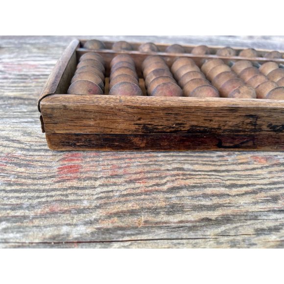 Antique Japanese Wood Abacus Calculator 15 rows 90 beads Signed - Picture 7 of 11